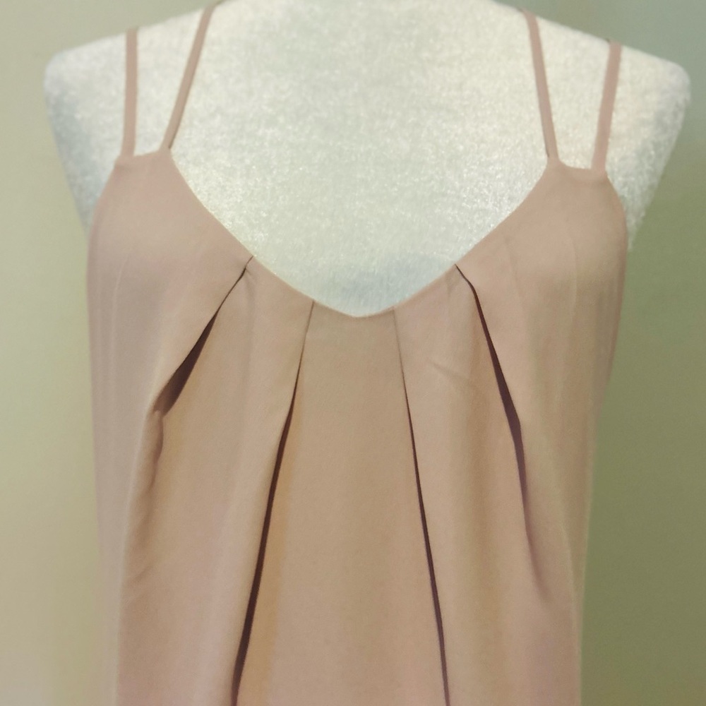 Express Pink Rose Pleated Camisole Tank Top, Size Medium - Picture 2 of 16